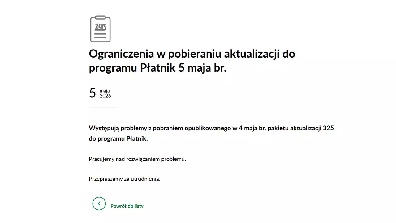 Komunikat ZUS